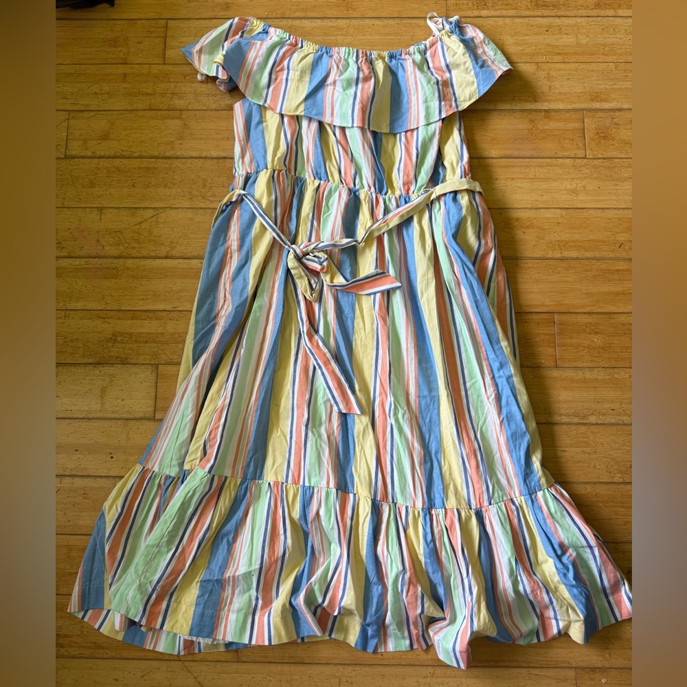 Draper James Multicolor Striped Midi Dress